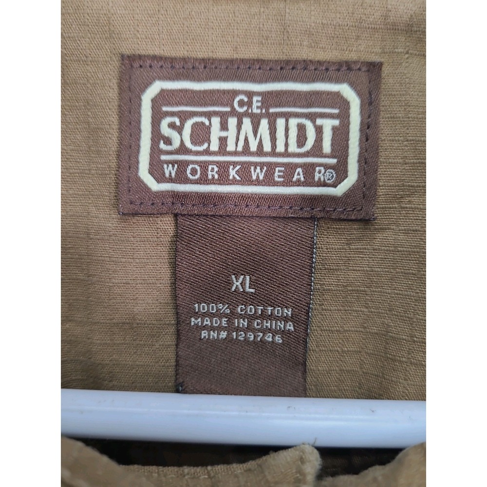 CE Schmidt Brown Ripstop Button Up Shirt Workwear Mens Size‎ XL Heavyweight - Picture 2 of 8